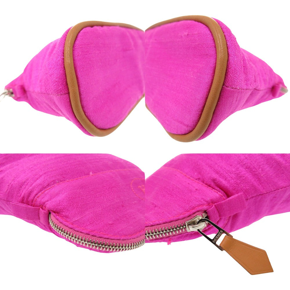 Hermes Pouch Silk Rose Pivoine Hermes Bolide Pouch 16 Silk Women