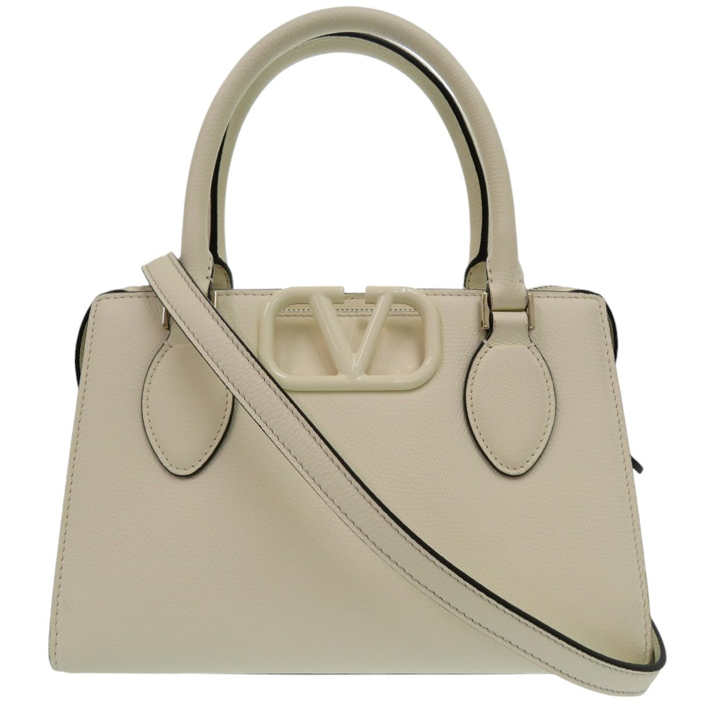 Valentino Handbag Leather Ivory V-Sling 2Way Handbag Women
