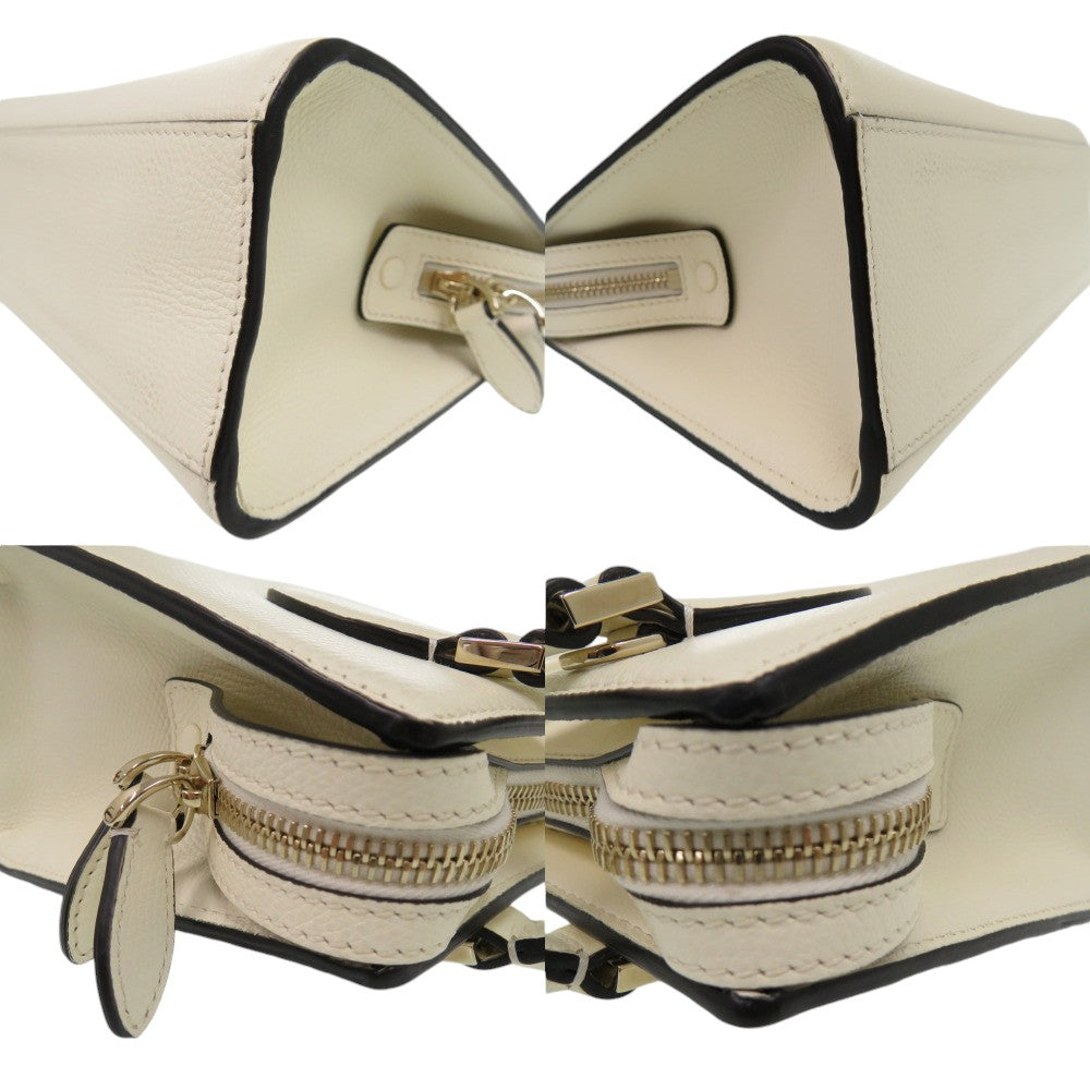 Valentino Handbag Leather Ivory V-Sling 2Way Handbag Women
