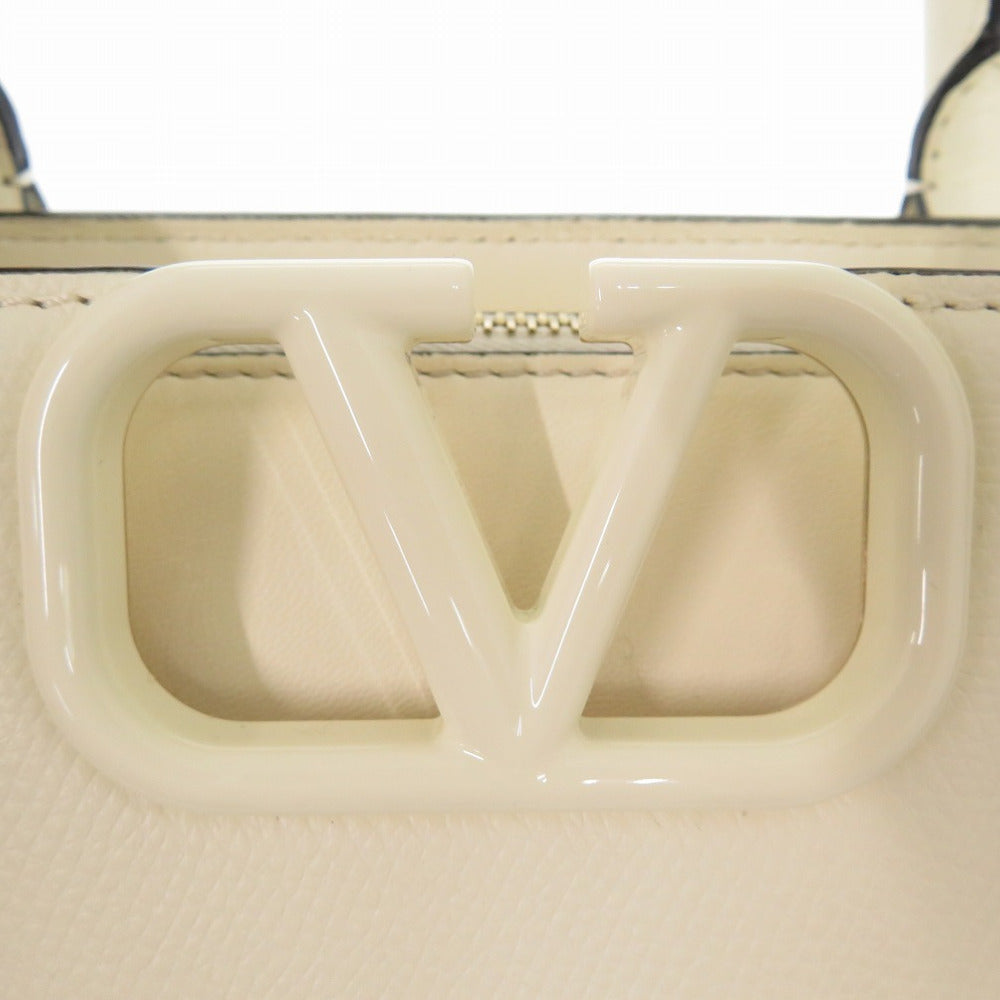 Valentino Handbag Leather Ivory V-Sling 2Way Handbag Women