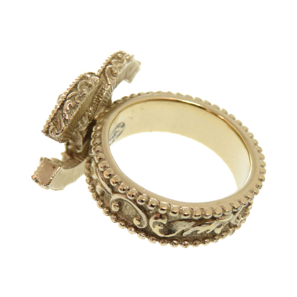 Chanel Ring Metal Gold Coco Mark Women