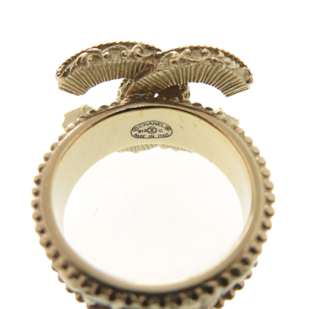 Chanel Ring Metal Gold Coco Mark Women