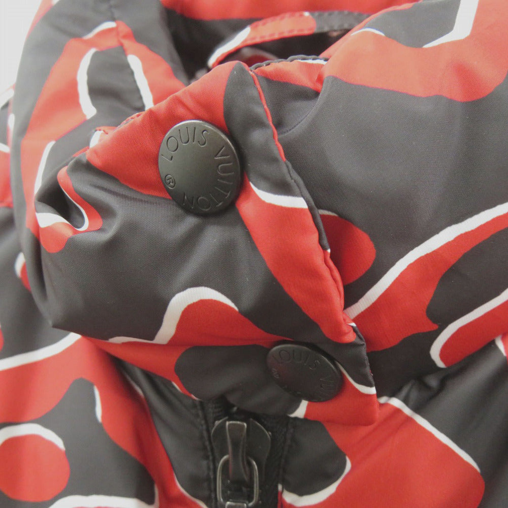 Louis Vuitton Down Jacket Down Red Tufted Monogram Urs Fischer Women 36