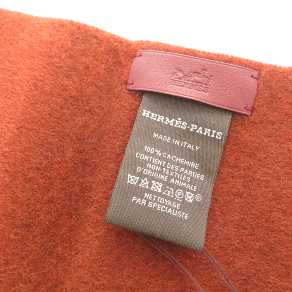 Hermes Scarf M10336 Cashmere Brown Skinny Women