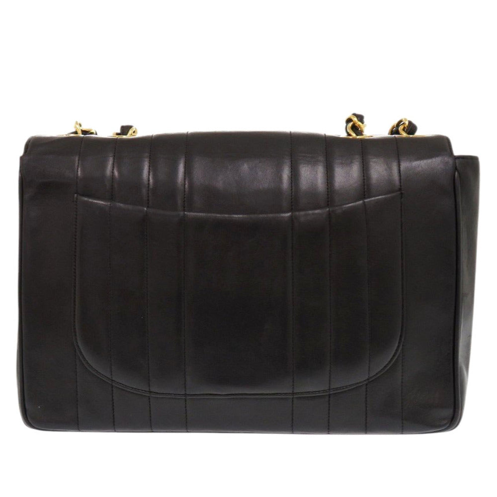Chanel Shoulder Bag Lambskin Black Mademoiselle Deca Matelasse Coco Mark Women