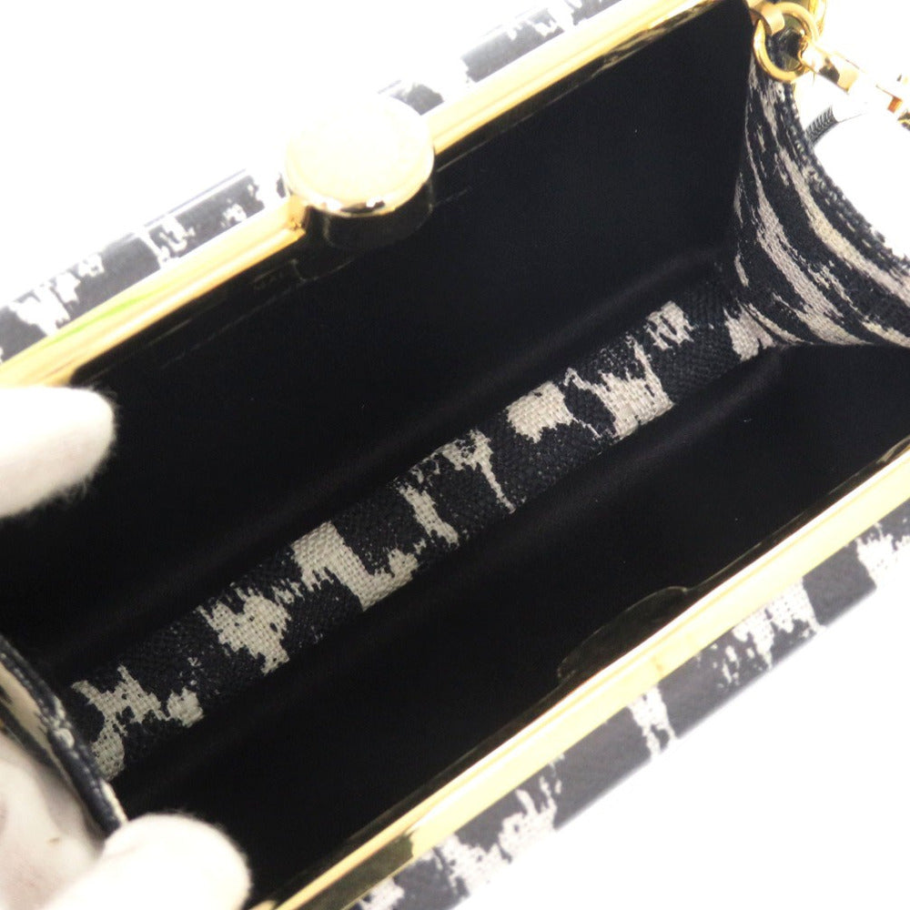 Stella Mccartney Shoulder Bag Plastic Black Leopard Pattern 2Way Clutch Bag Animal Pattern Women