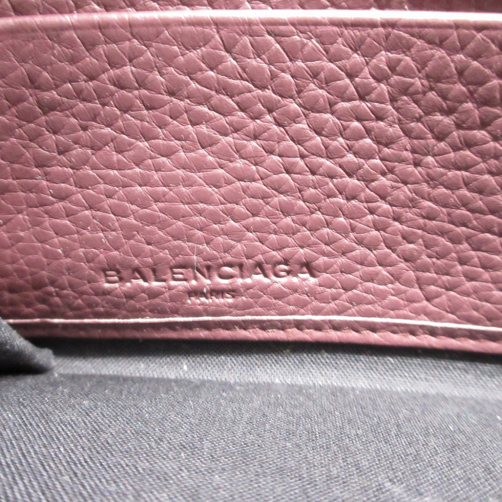 Balenciaga Long Wallet Purse 443521 Leather Brown Zip Around Blackout Women(Unisex)
