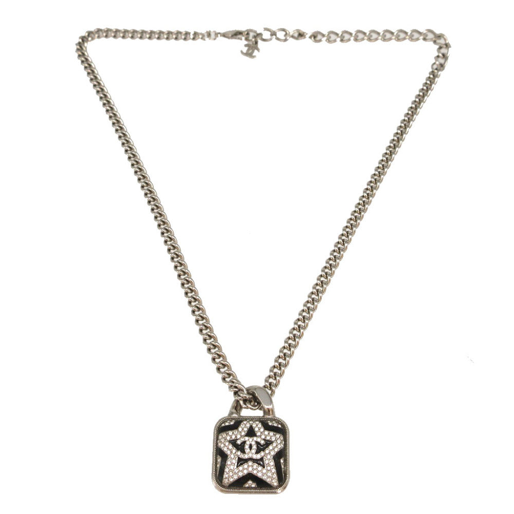 Chanel Necklace Metal, Stone Silver Star Pendant Coco Mark Women(Unisex)