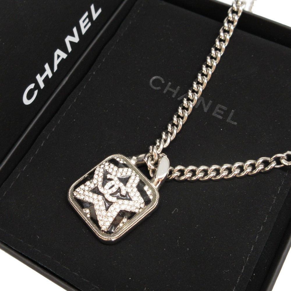 Chanel Necklace Metal, Stone Silver Star Pendant Coco Mark Women(Unisex)
