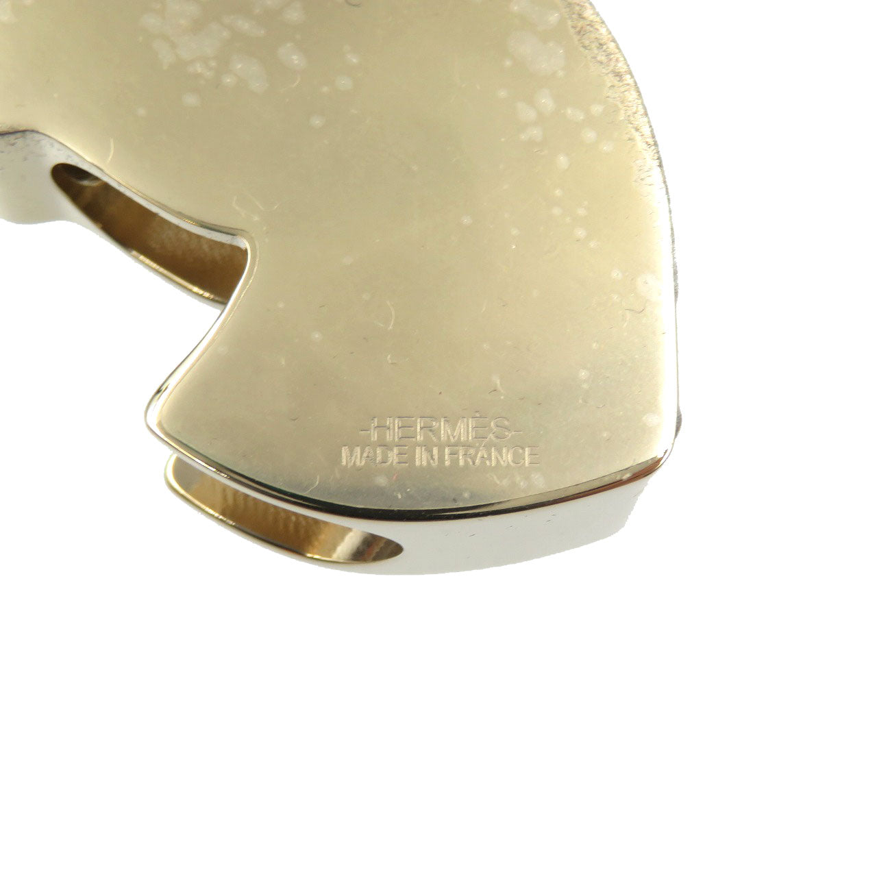 Hermes Scarf Ring Metal Gold Women