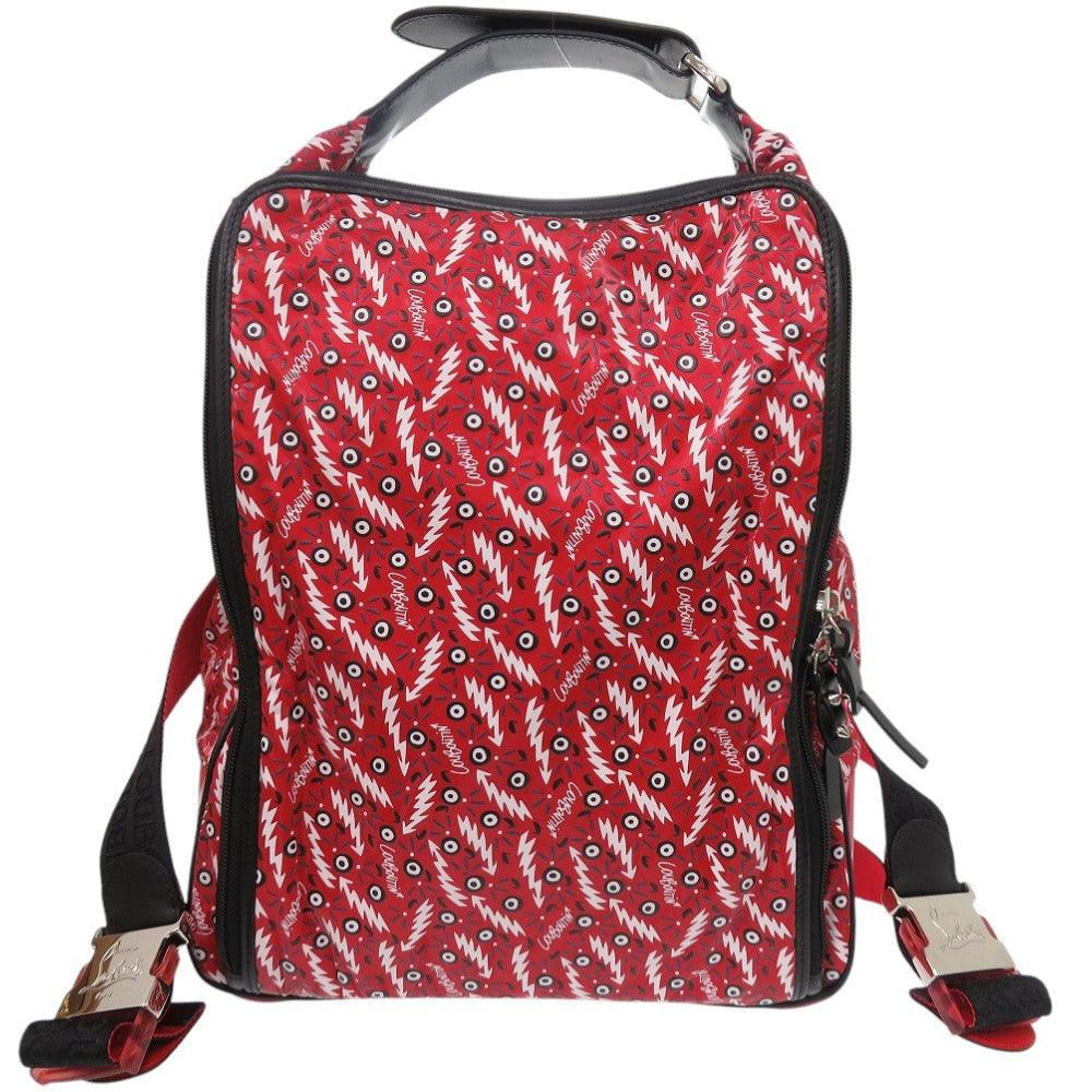 Christian Louboutin Backpack Calfskin Red Hop'N Zip Graphic Print Backpack Women