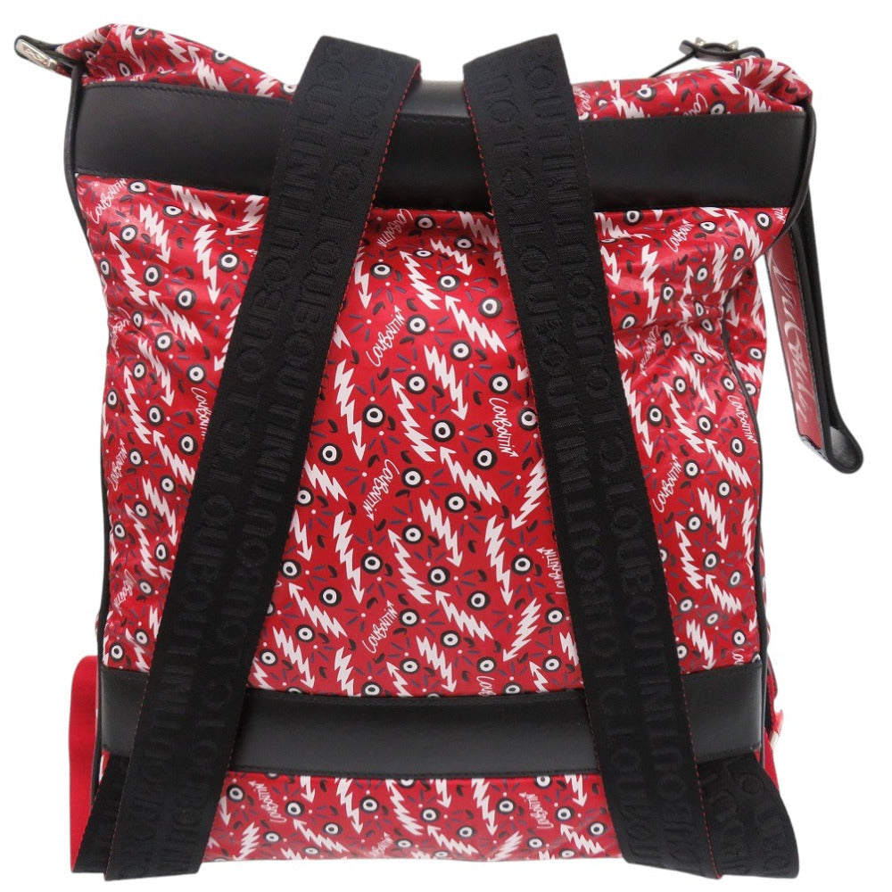 Christian Louboutin Backpack Calfskin Red Hop'N Zip Graphic Print Backpack Women
