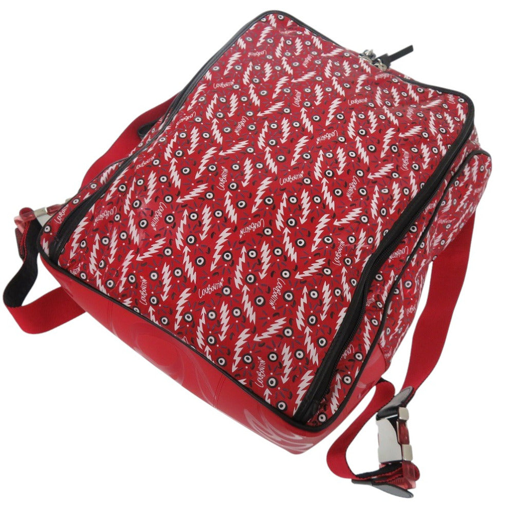 Christian Louboutin Backpack Calfskin Red Hop'N Zip Graphic Print Backpack Women