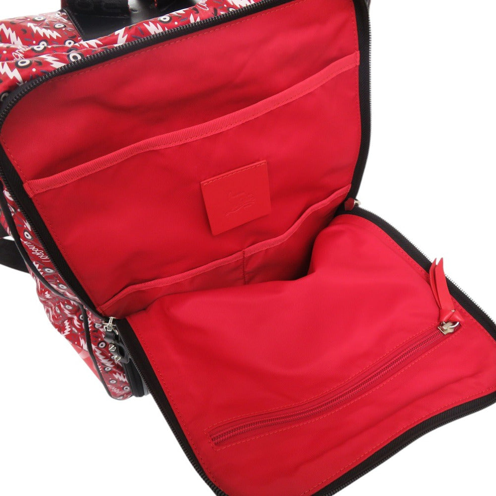 Christian Louboutin Backpack Calfskin Red Hop'N Zip Graphic Print Backpack Women