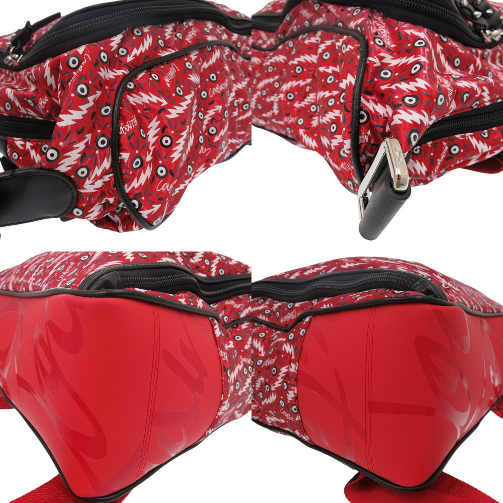Christian Louboutin Backpack Calfskin Red Hop'N Zip Graphic Print Backpack Women