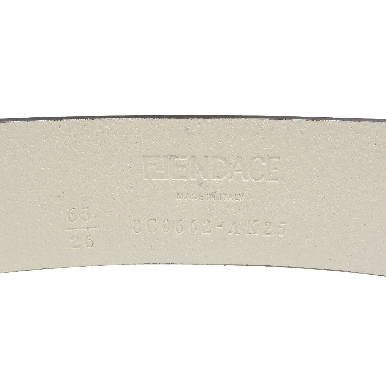 Fendi Belt 8C0662 Leather, Metal White Women 65/26