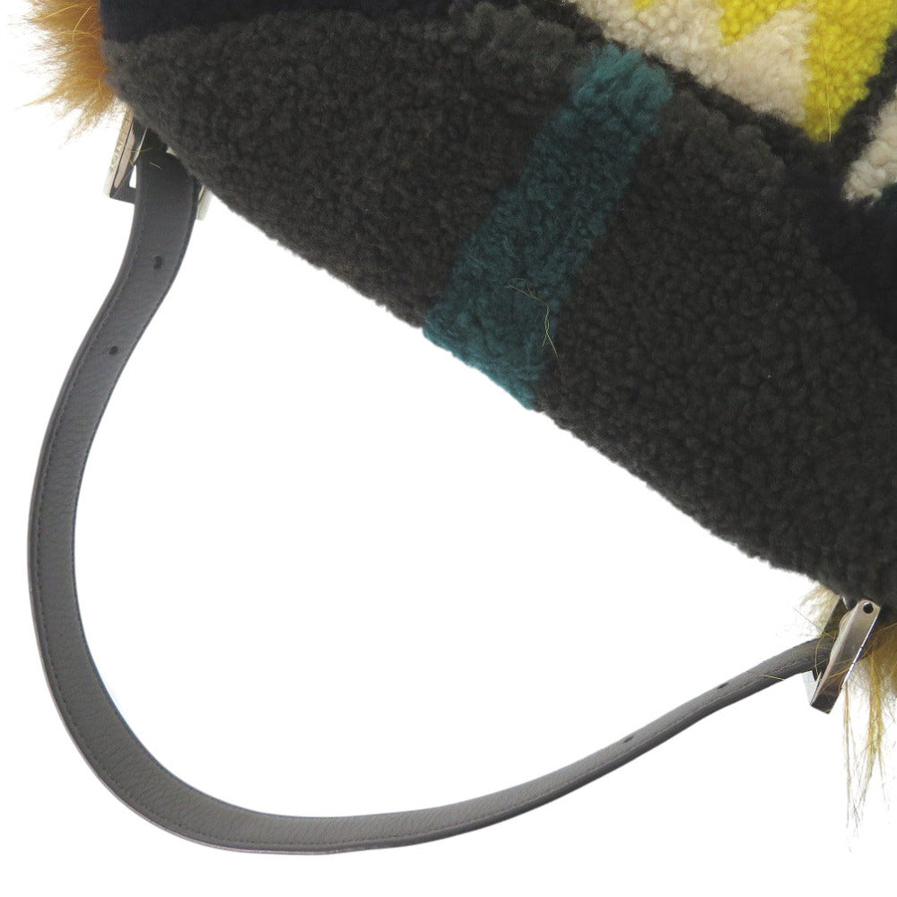 Fendi Handbag 8Br600 Fox, Mouton Yellow Mamma Bucket Monster Unisex(Unisex)
