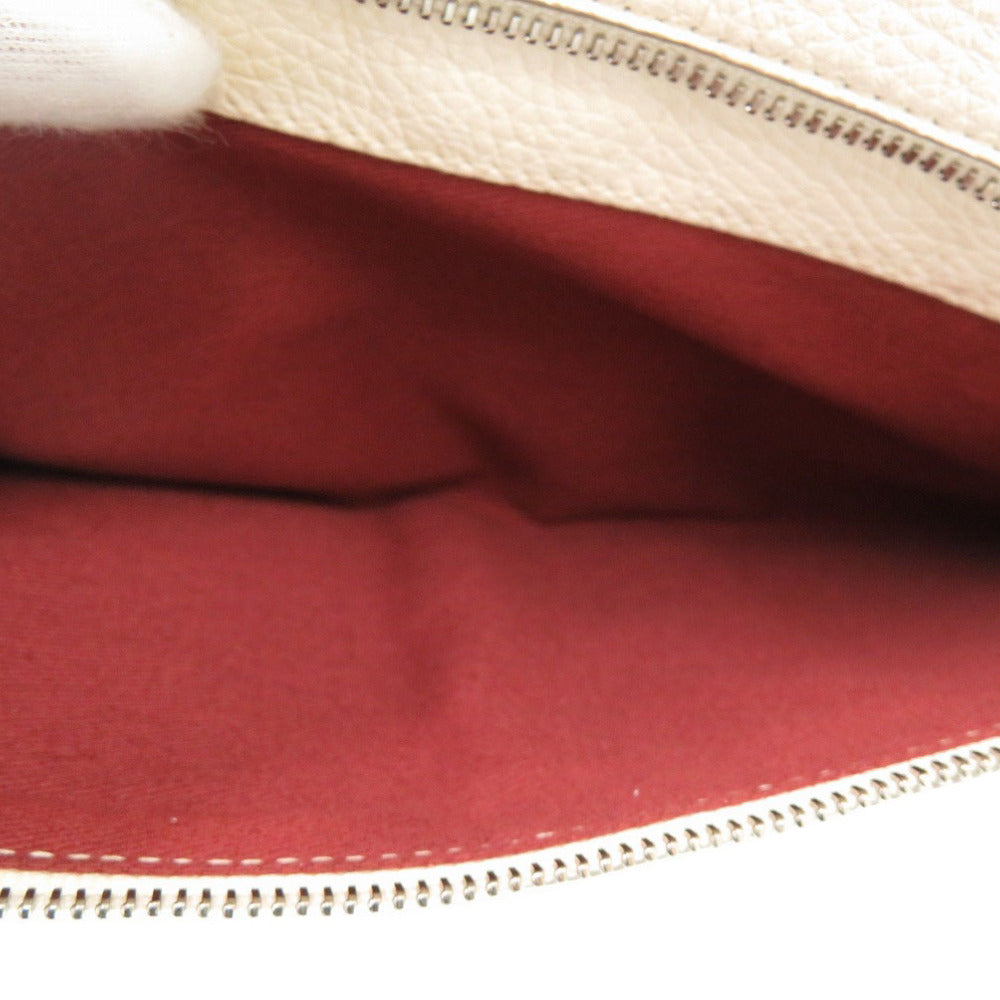 Bally Clutch Bag Talker.Tsp Leather White Unisex(Unisex)