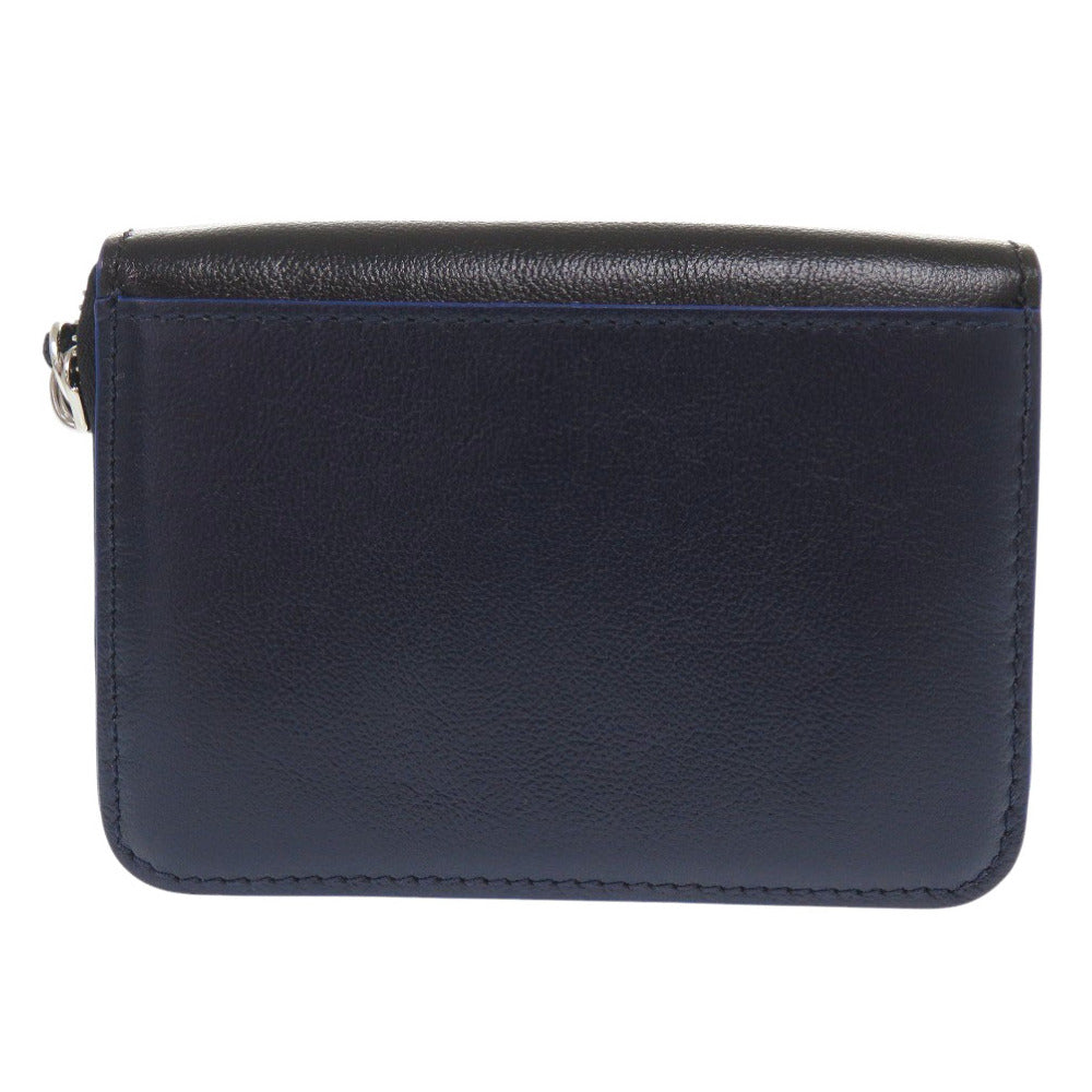 Marni Coin Case Pfmi0038U0 Leather Black Zip Around Wallet Women