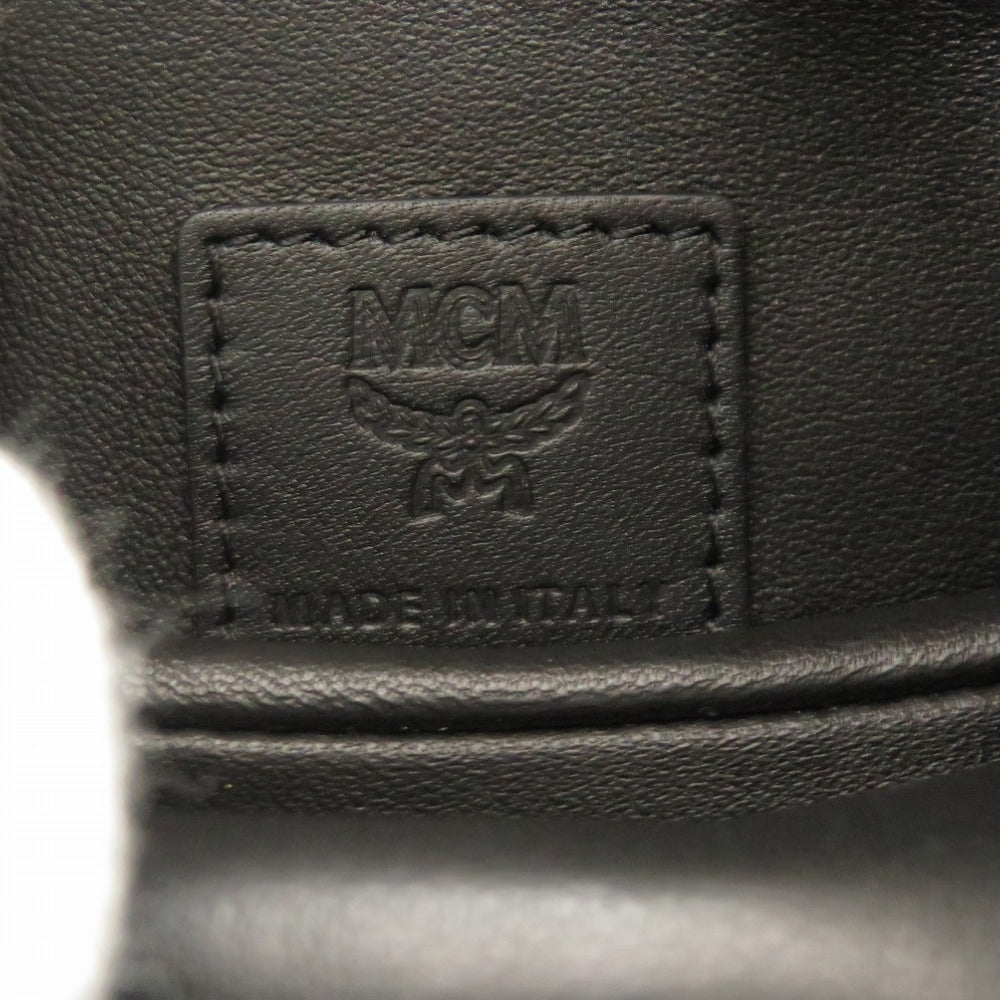 Mcm Shoulder Bag Mwhcata02Bk001 Calfskin Black Logo Aren Women