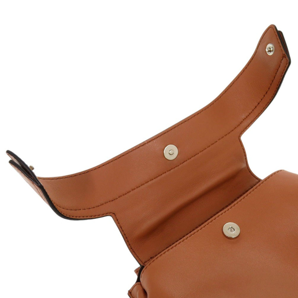 Todfs Handbag Leather Brown 2Way Micro Wave Bag Shoulder Bag Crossbody Women