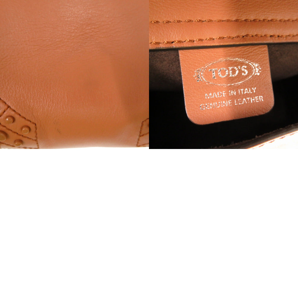 Todfs Handbag Leather Brown 2Way Micro Wave Bag Shoulder Bag Crossbody Women