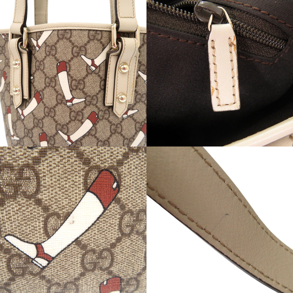 Gucci Tote Bag Gg Supreme Brown Gg Pattern Tote Bag Pvc Bootspattern Women