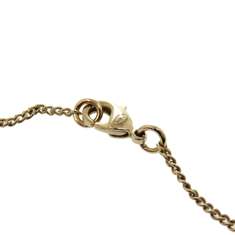 Chanel Necklace Fake Pearls, Stones Champagne Gold Coco Mark Women