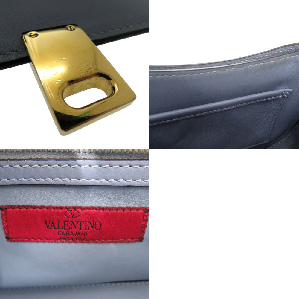 Valentino Garavani Shoulder Bag Leather Light Blue Valentino Garavani Chain Link Shoulder Bag Light