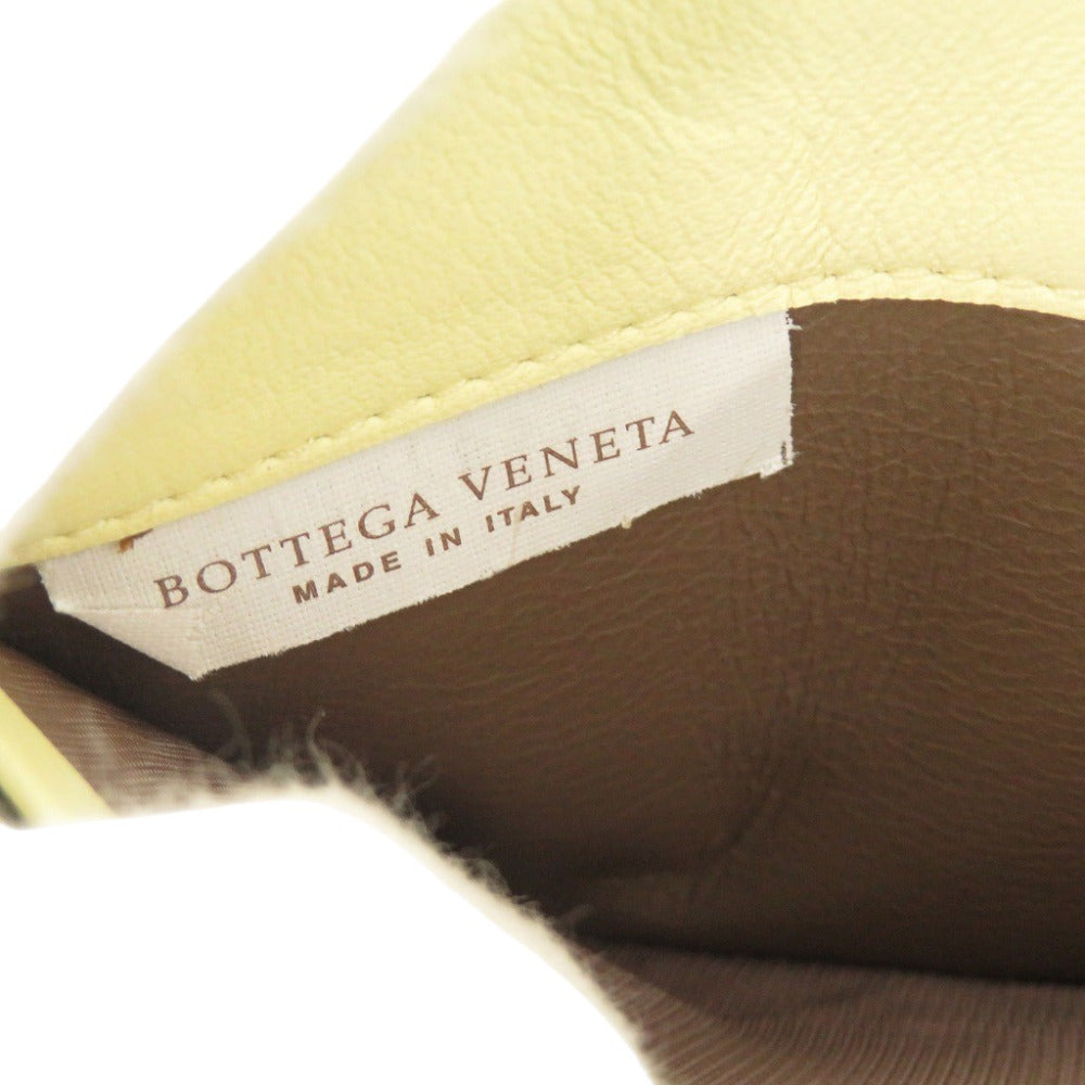 Bottegaveneta Long Wallet Purse Leather Yellow Intrecciato Women