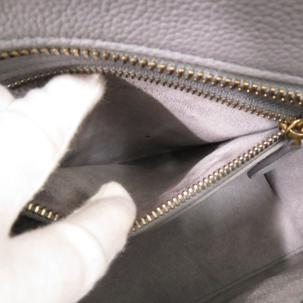 Celine Handbag Leather Gray Luggage Micro Shopper Women
