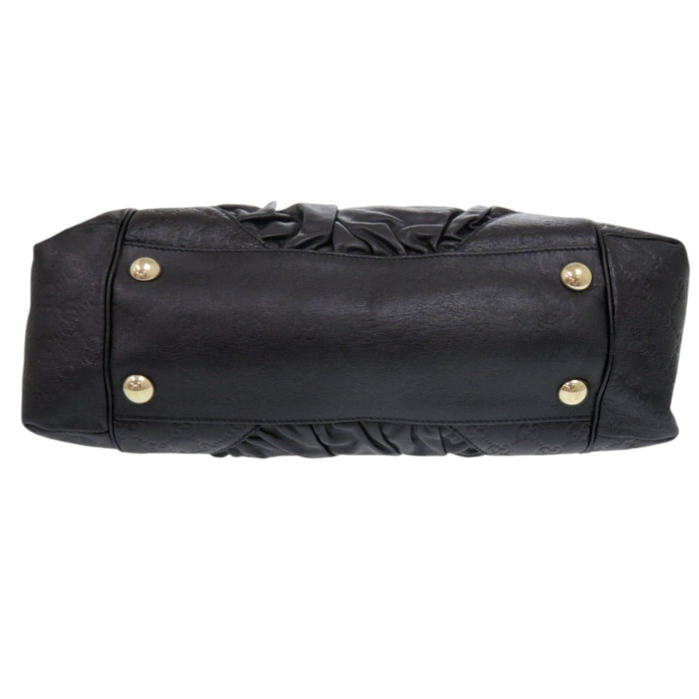 Gucci Tote Bag 257290 Leather Black Guccisima