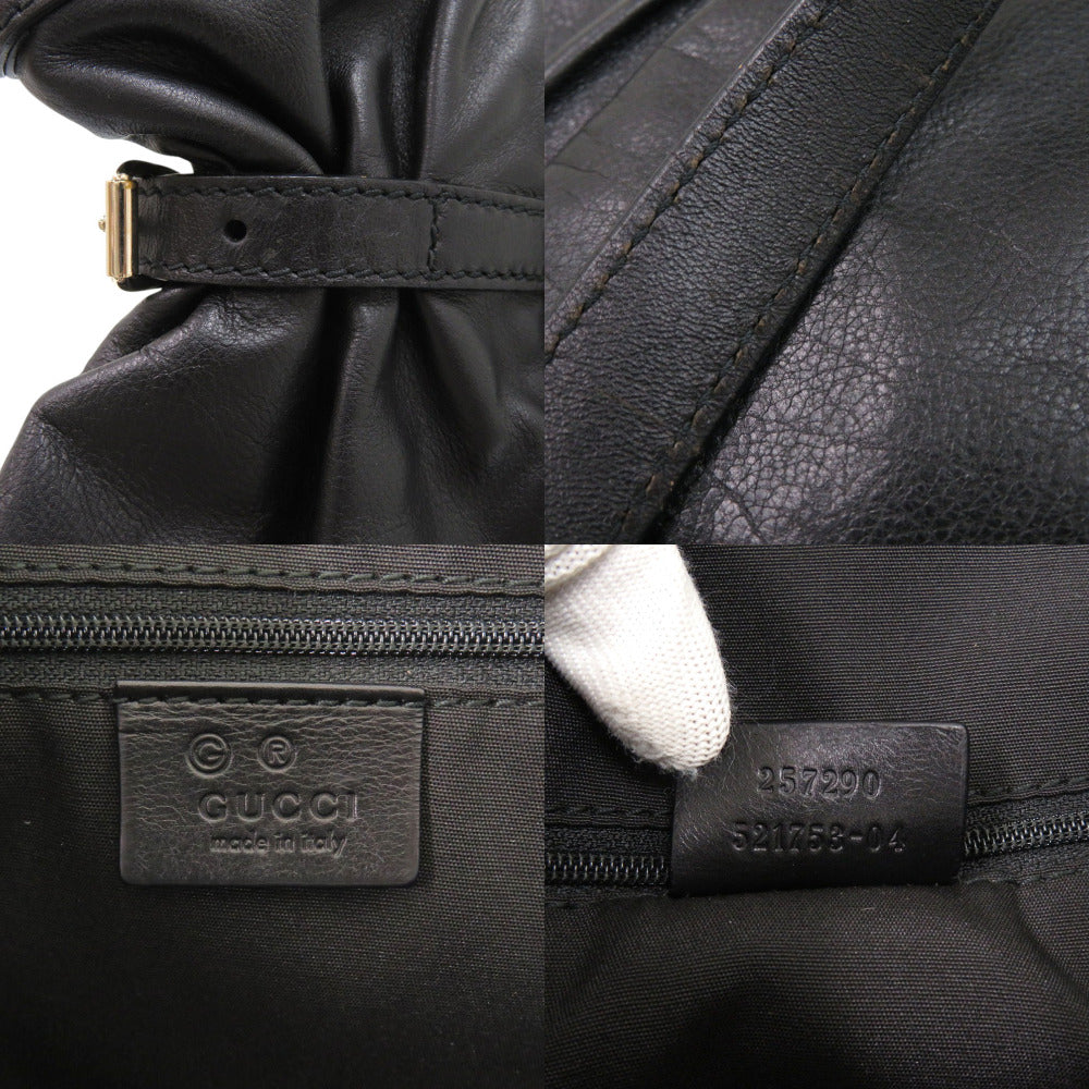 Gucci Tote Bag 257290 Leather Black Guccisima