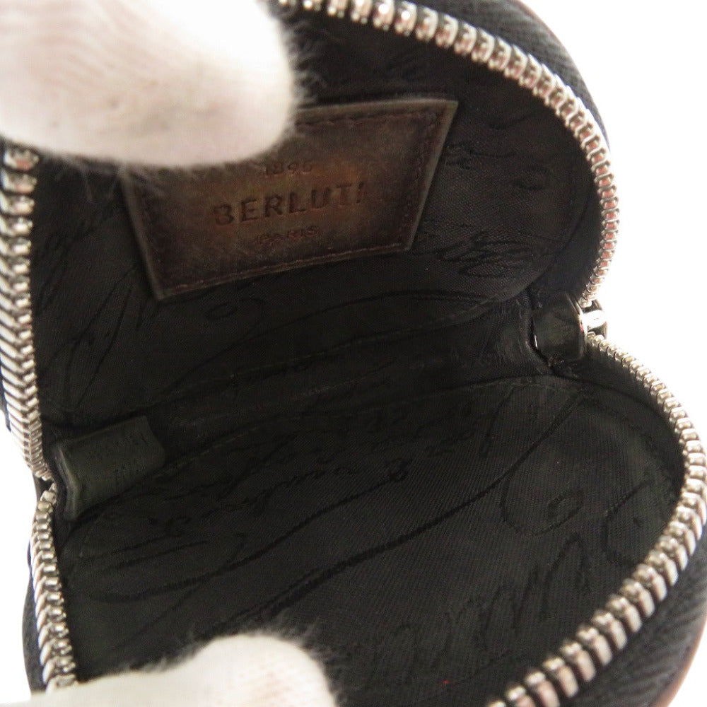 Berluti Coin Case E0231 Leather Brown Calligraphy Mens