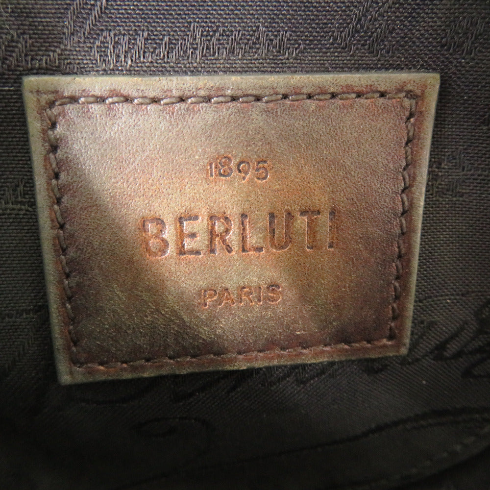 Berluti Coin Case E0231 Leather Brown Calligraphy Mens
