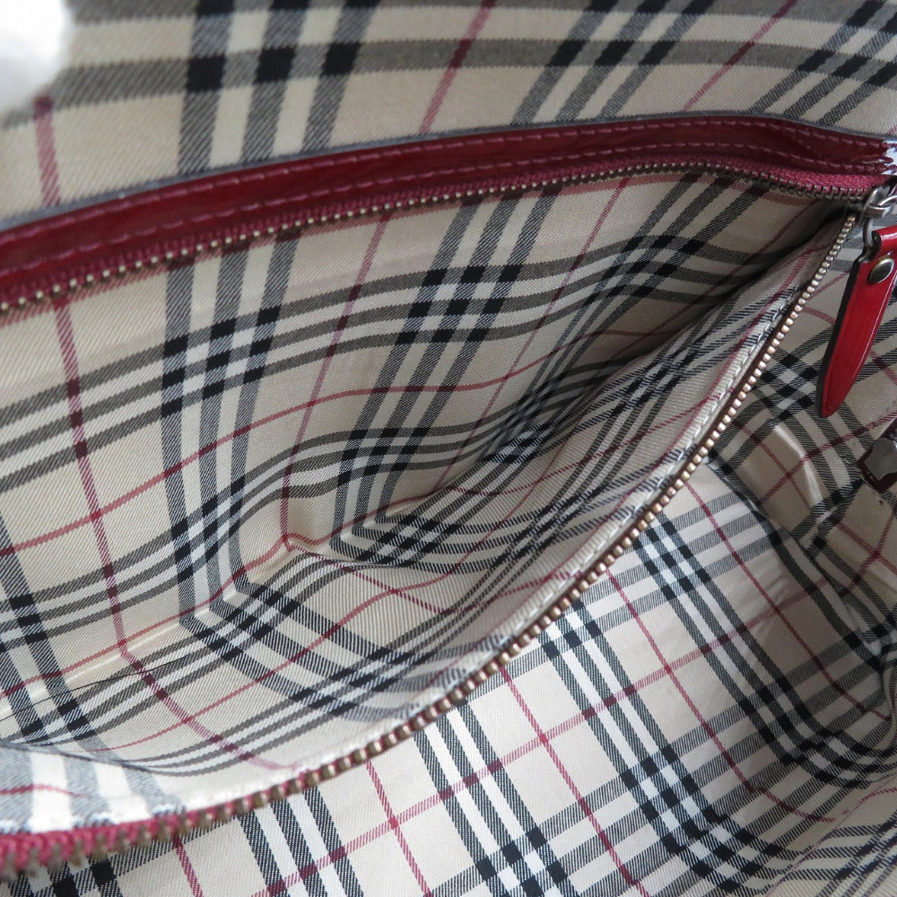 Burberry Tote Bag Patent Leather Bordeaux Women