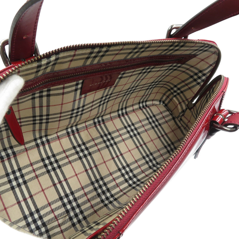 Burberry Tote Bag Patent Leather Bordeaux Women