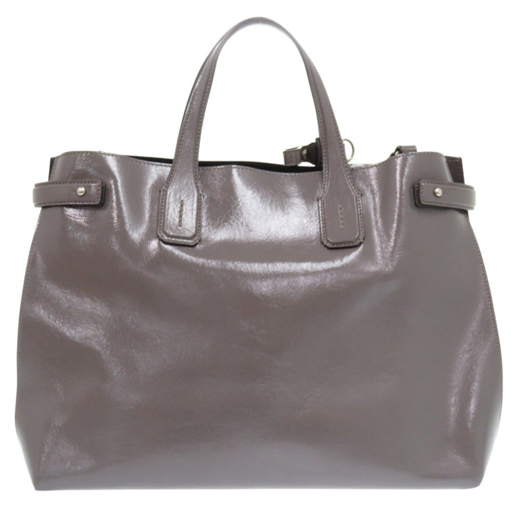 Burberry Shoulder Bag Enamel Gray 2Way Soft Banner Women