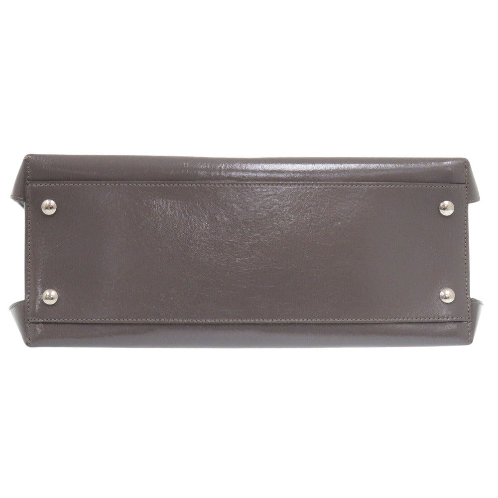 Burberry Shoulder Bag Enamel Gray 2Way Soft Banner Women