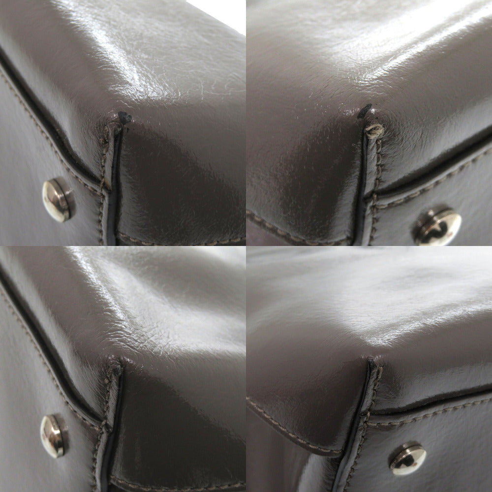 Burberry Shoulder Bag Enamel Gray 2Way Soft Banner Women