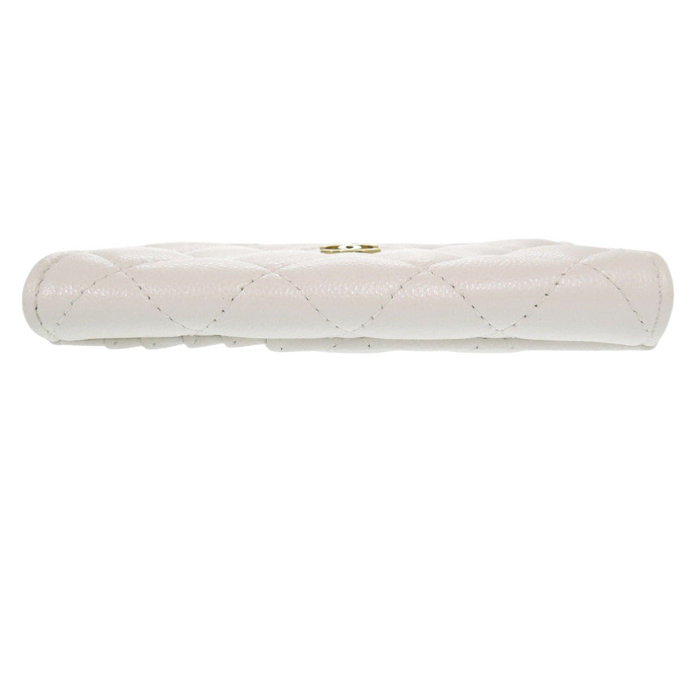 Chanel Coin Case Ap3179 Caviar Skin White Matrasse Coco Mark Women
