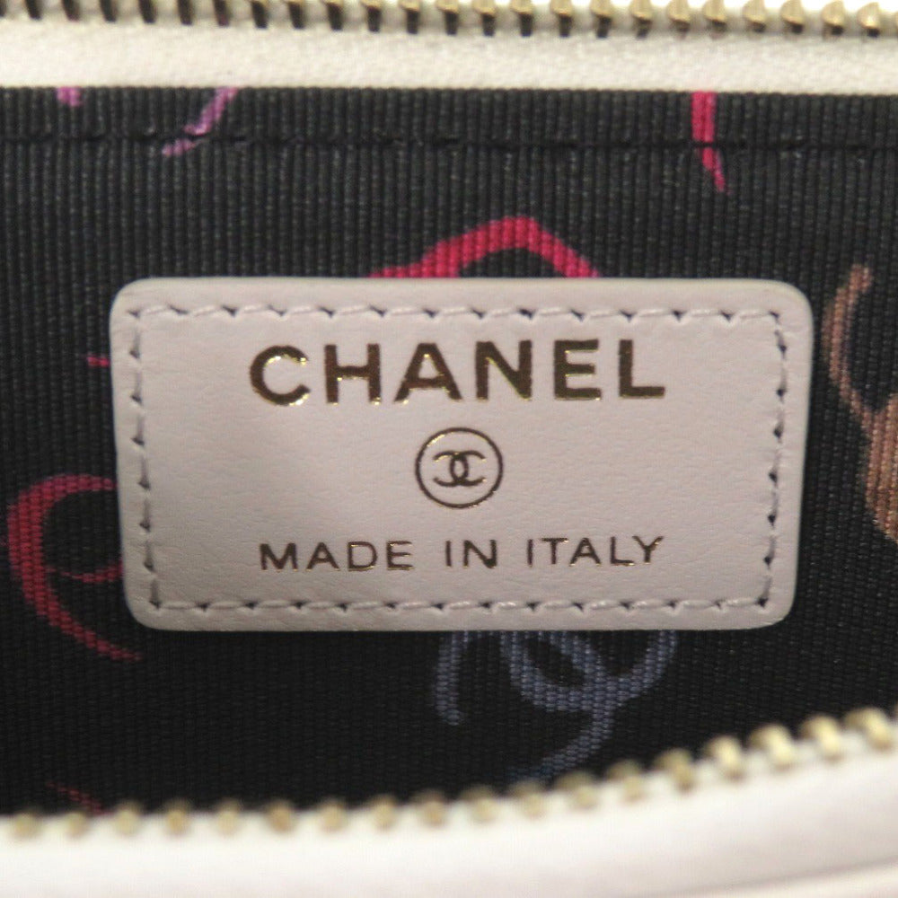 Chanel Coin Case Ap3179 Caviar Skin White Matrasse Coco Mark Women