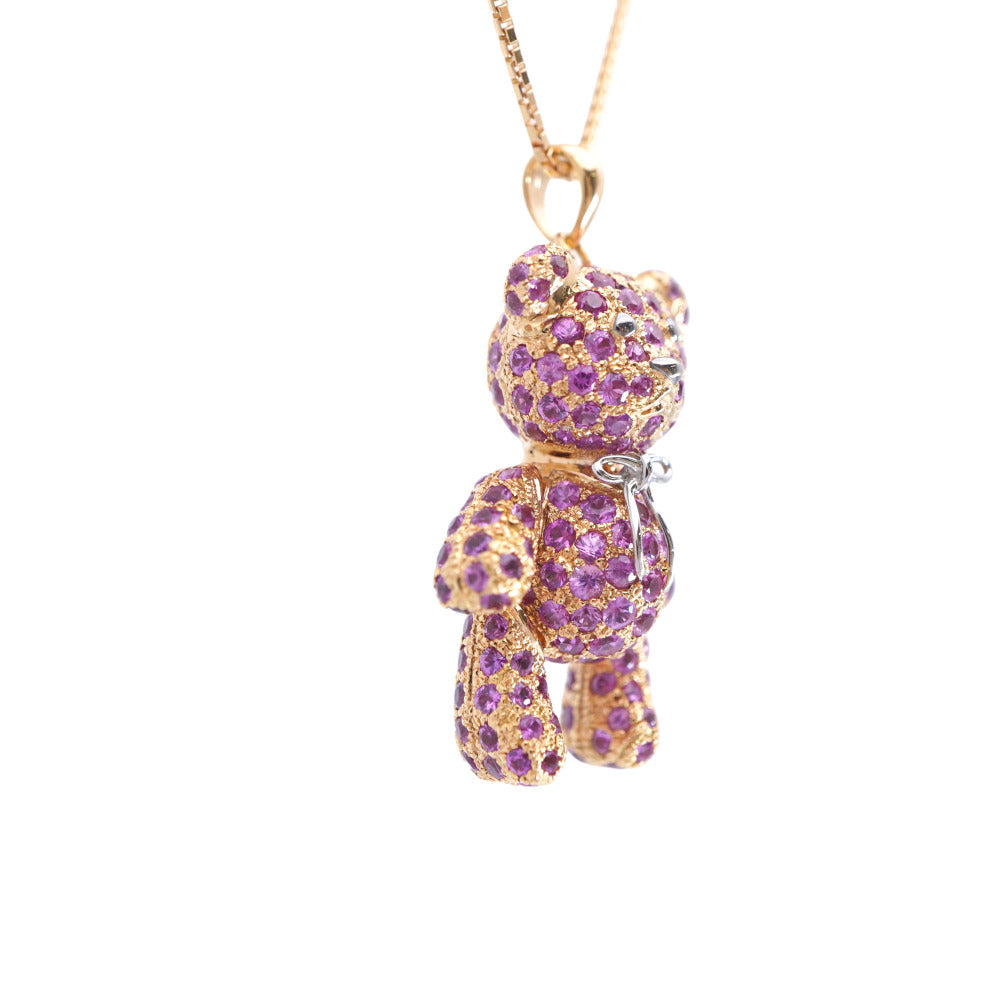 Jewelry Necklace K18 Pink Gold, Pink Sapphire Pink Gold Pink Sapphire 5.10Ct Women
