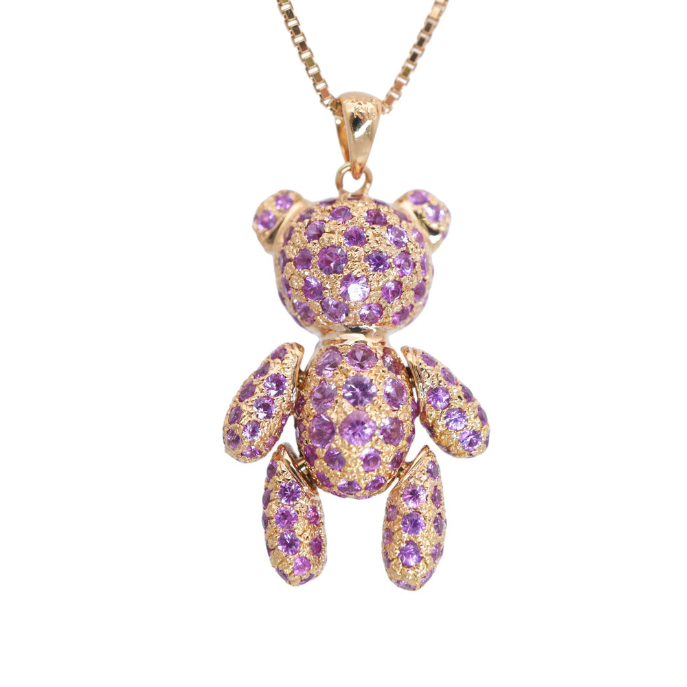 Jewelry Necklace K18 Pink Gold, Pink Sapphire Pink Gold Pink Sapphire 5.10Ct Women