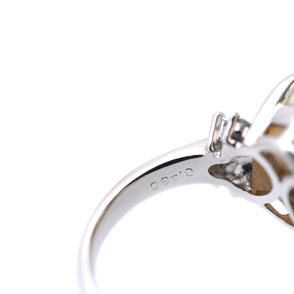 Jewelry Ring Pearl, Pt900Platinum Pearl White 0.5" South Sea Pearl / Diamond 0.43Ct Pt900 Women