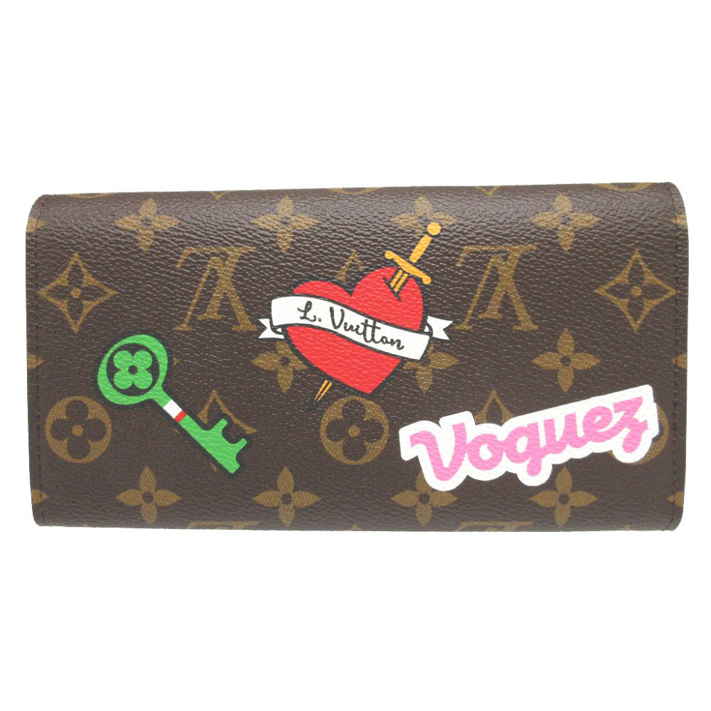 Louis Vuitton Long Wallet Purse M63318 Monogram Canvas Brown Two Fold Monogram Portefeuille Sarah