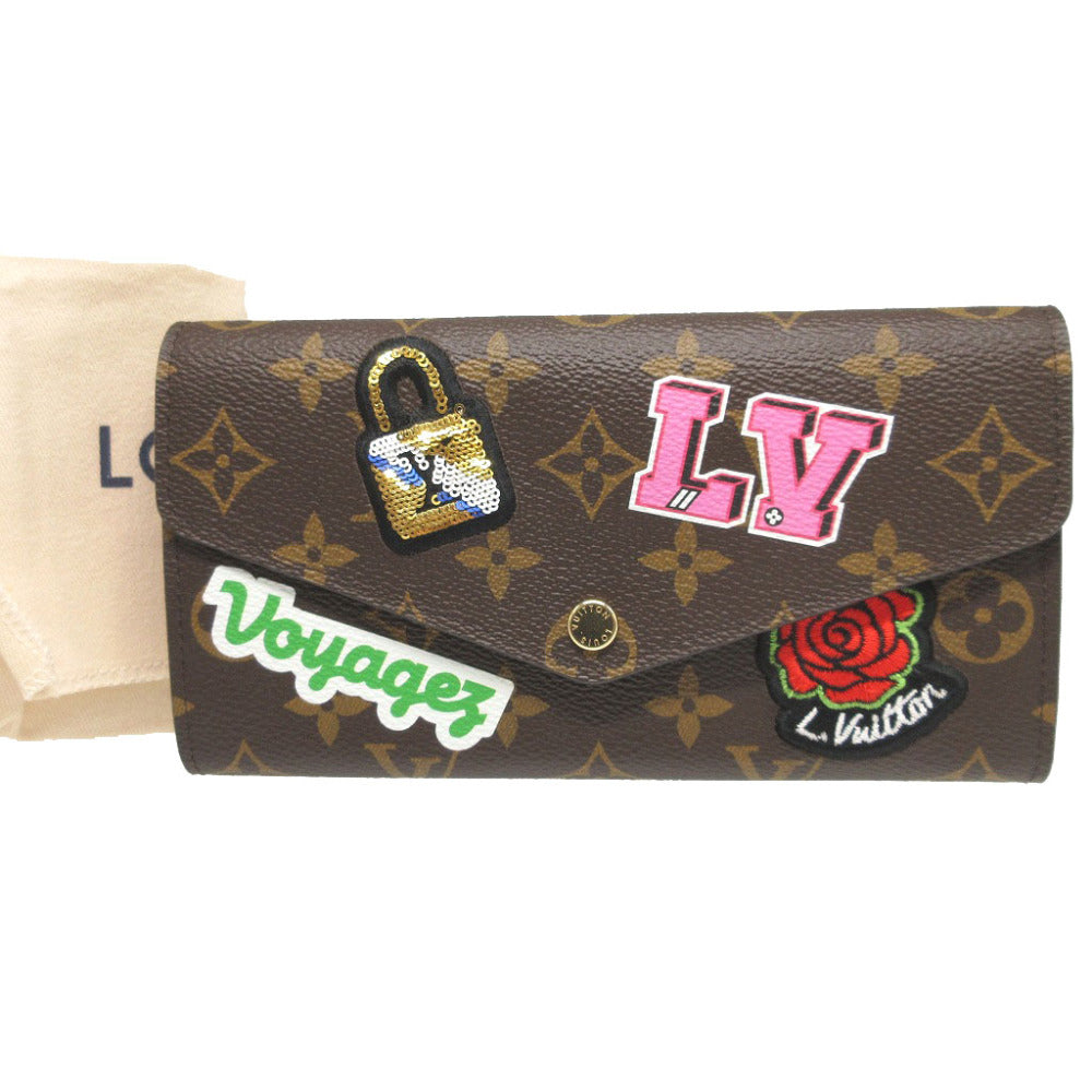 Louis Vuitton Long Wallet Purse M63318 Monogram Canvas Brown Two Fold Monogram Portefeuille Sarah