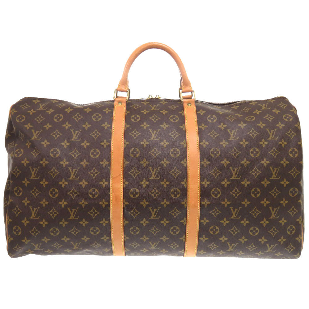 Louis Vuitton Boston Duffel Bag M41422 Monogram Canvas Brown Monogram Keepall 60 Mens