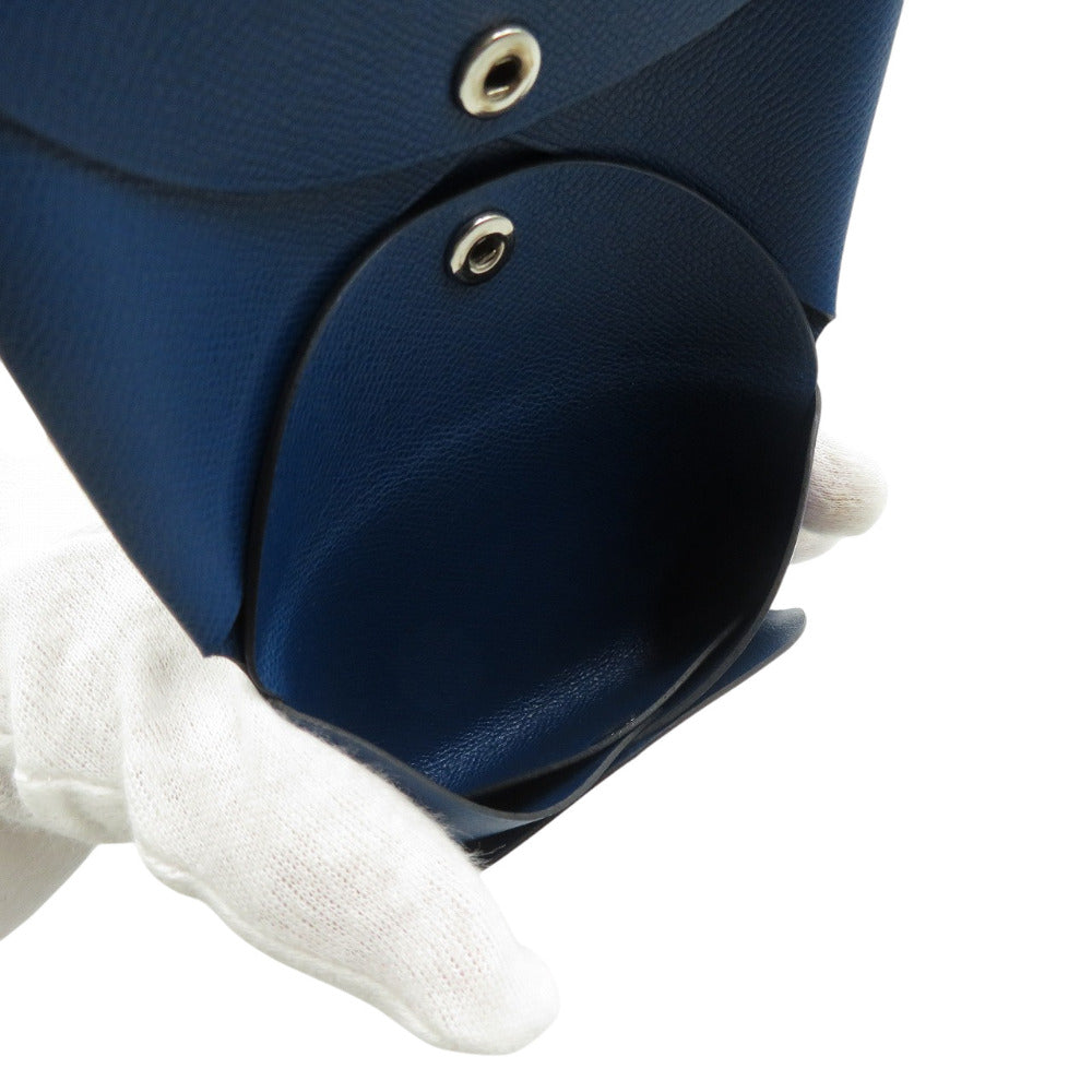 Hermes Coin Case Leather Deep Blue Calvi Duo