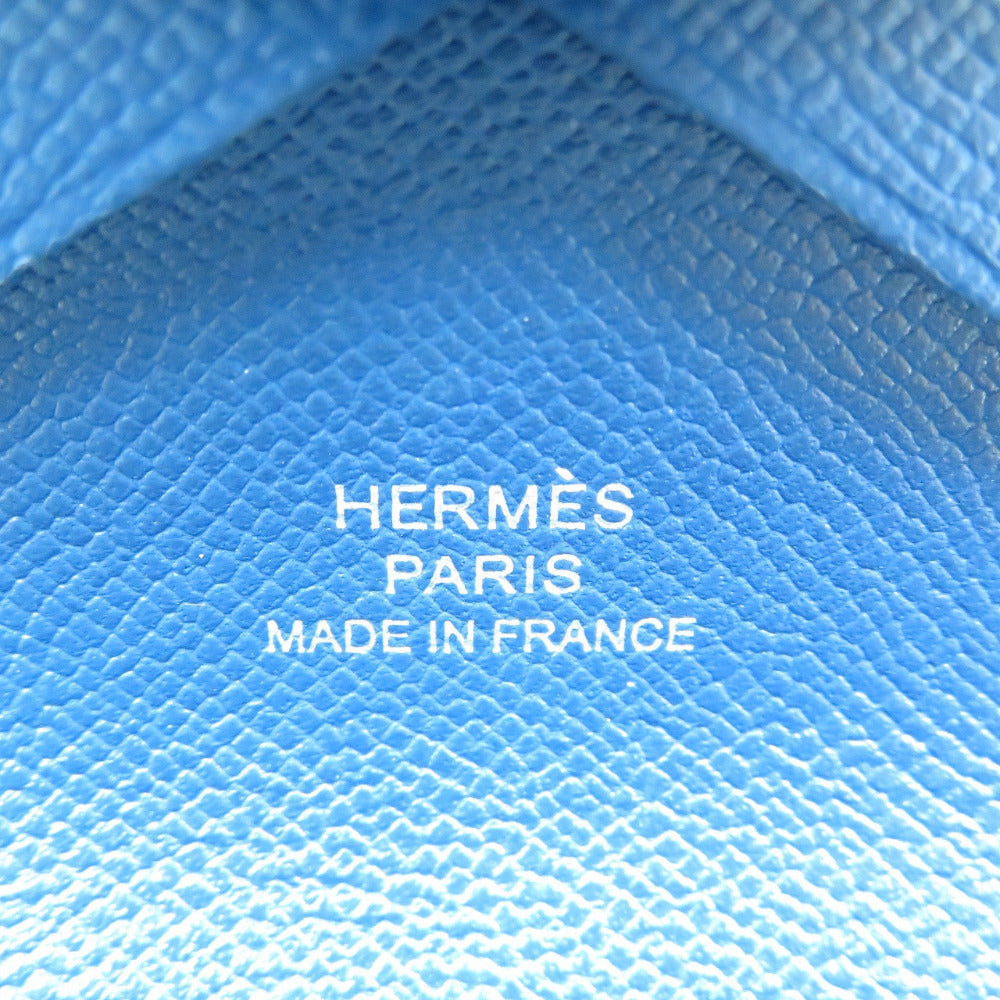Hermes Coin Case Leather Deep Blue Calvi Duo